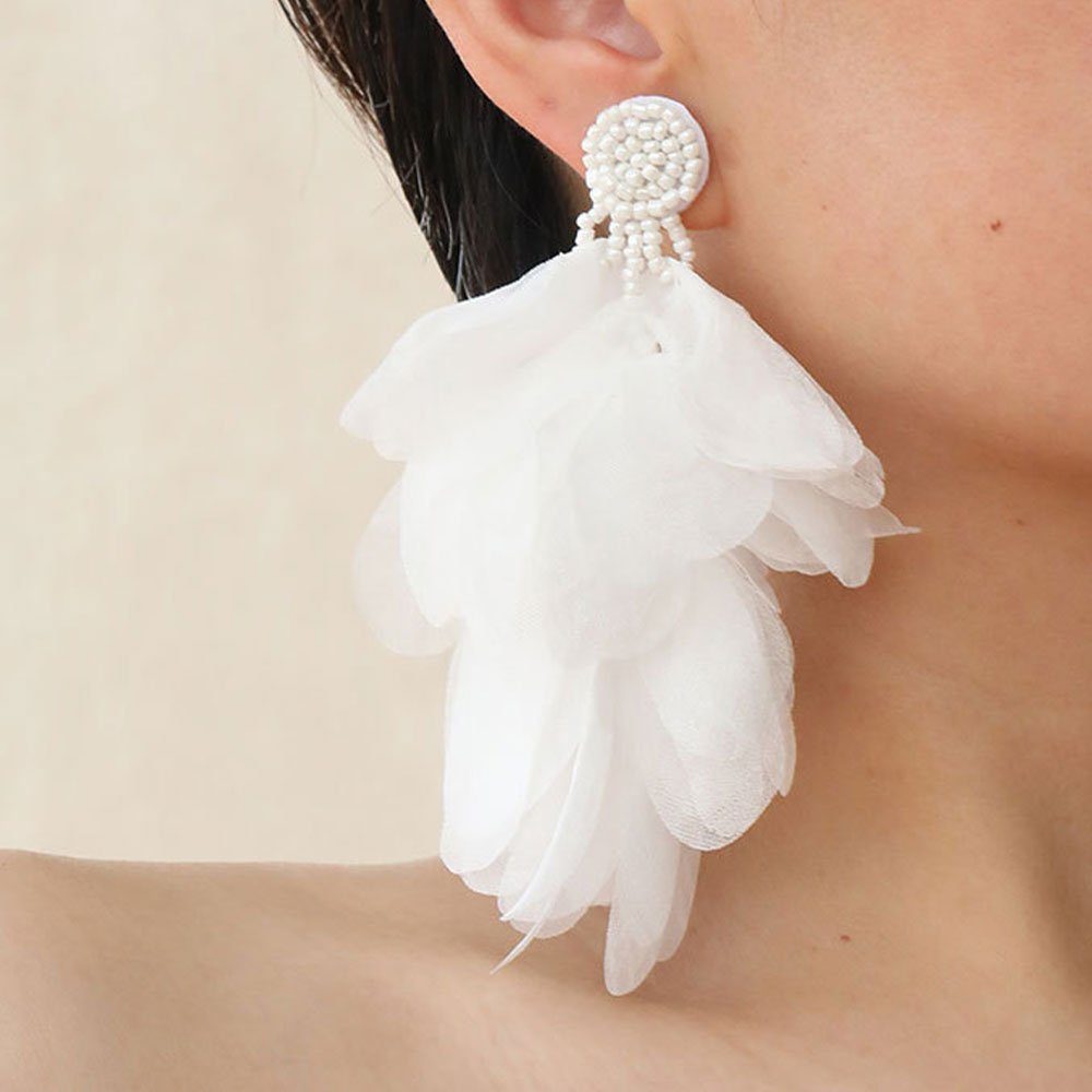 LAKKEC Paar Ohrhänger Boho Flatter-Ohrringe Damenschmuck Ohrringe im Urlaubsstil, Geeignet für Hochzeiten, Bankette und Partys Gelb