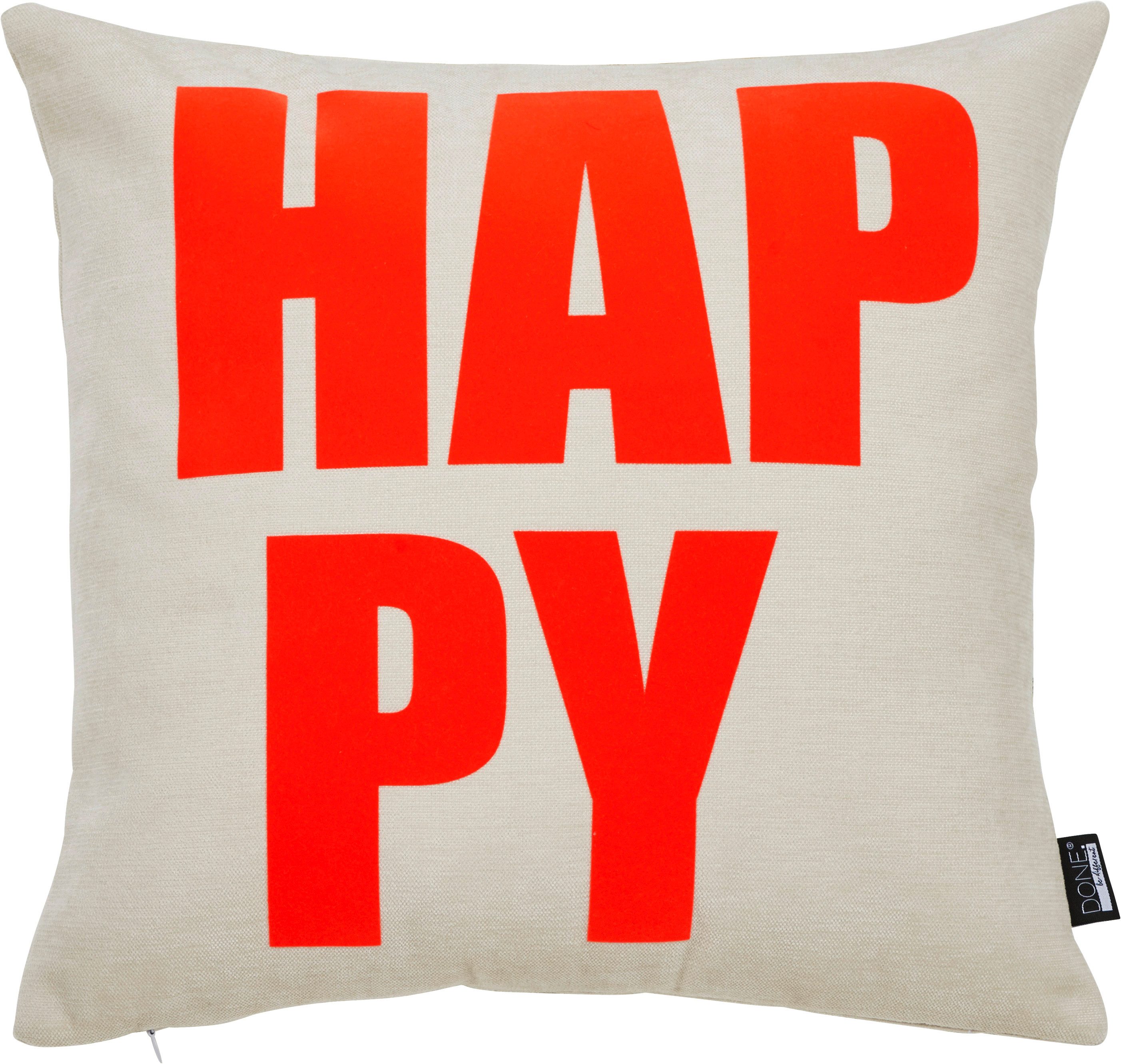 done.® Dekokissen HAPPY, Extra weiche Haptik