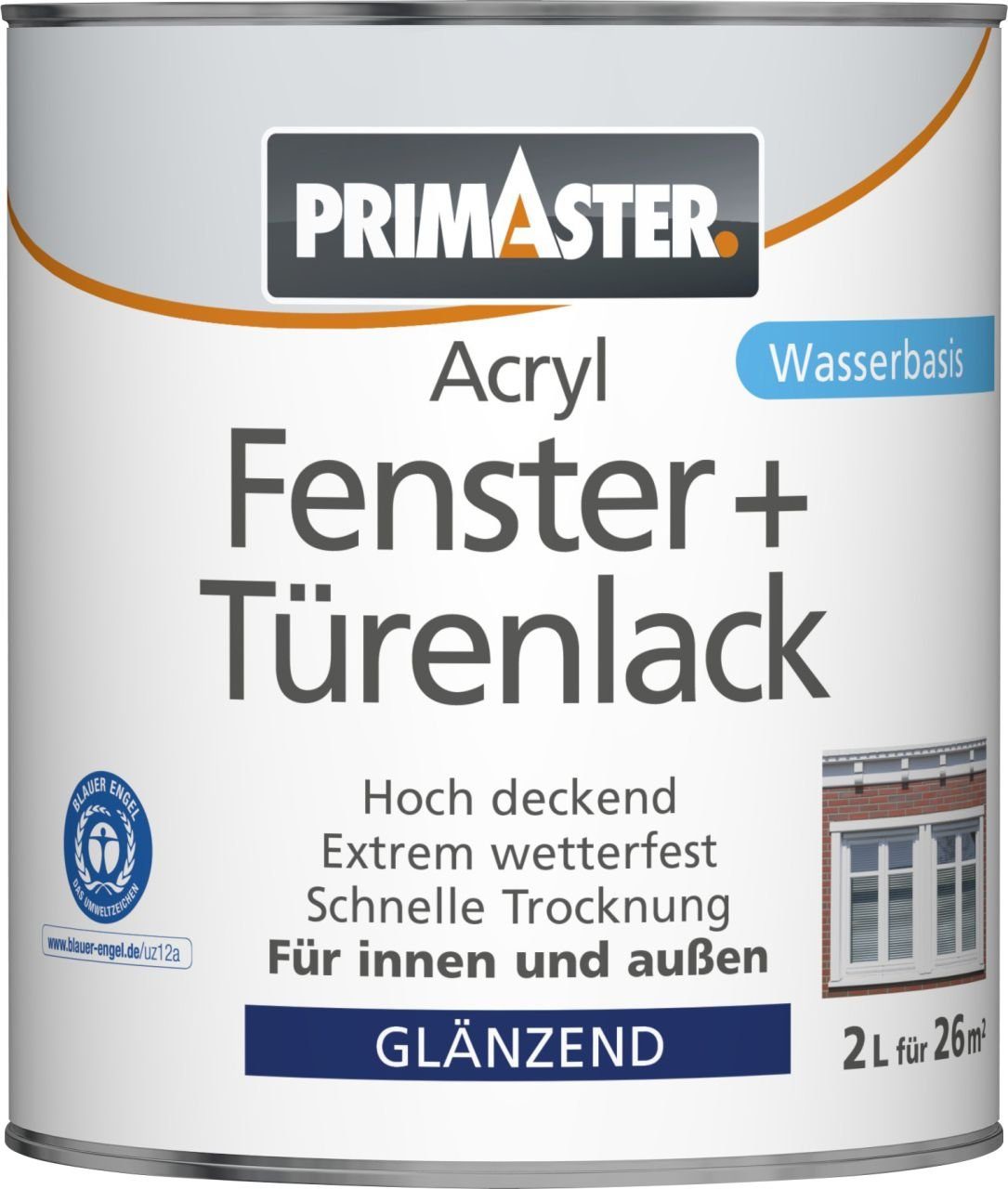 Primaster Lack Primaster Acryl Fenster- und Türenlack 2 L weiß