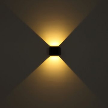 Globo Außen-Wandleuchte, LED-Leuchtmittel fest verbaut, Warmweiß, Solarlampe Außenwandleuchte LED Wandstrahler