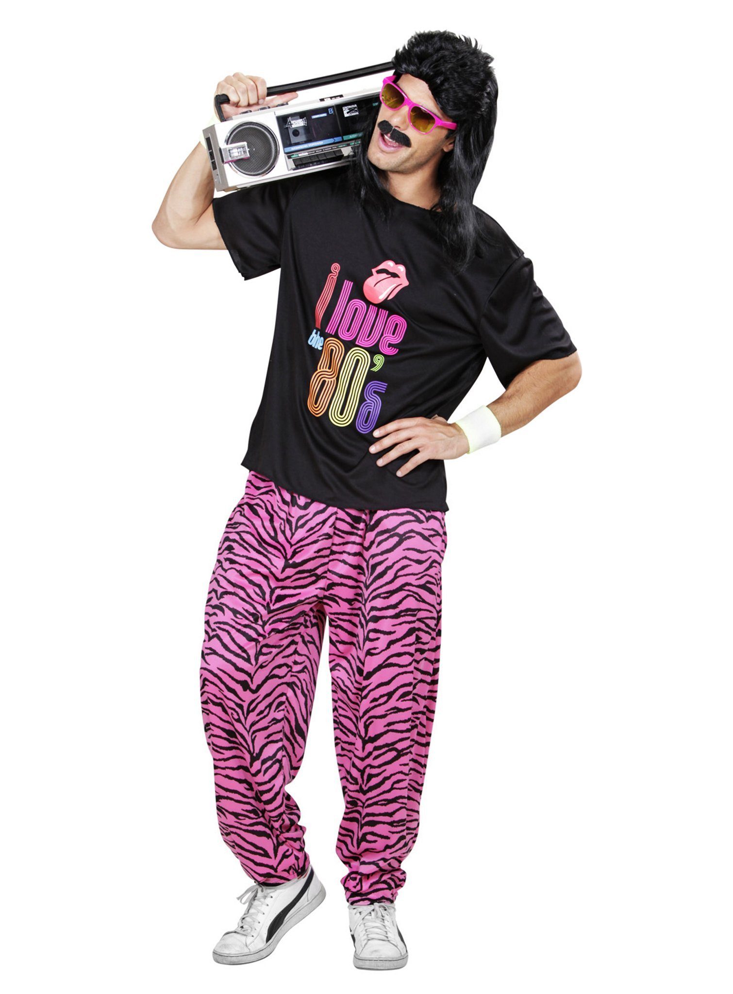 Widdmann Kostüm 80er Jahre Proll, 80er Jahre New Kids Outfit für ganz coole Checker