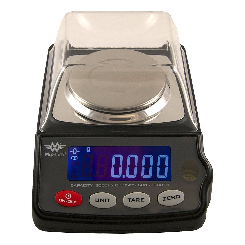 MyWeigh Feinwaage Gempro 300 Wägebereich 60g 0.001g - Laborwaage Präzisionwaage, Windschutz