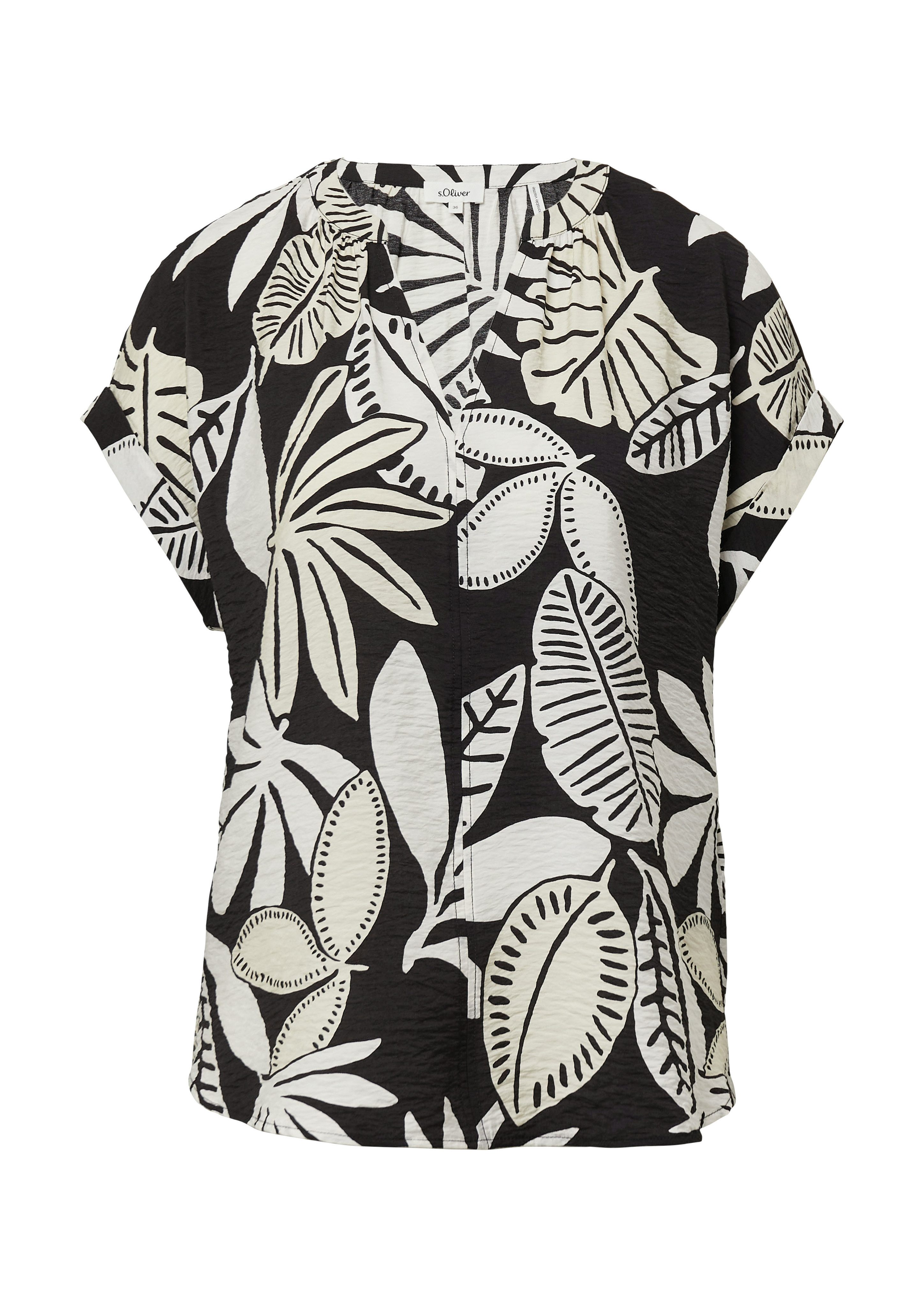 s.Oliver Druckbluse mit Raff-Details