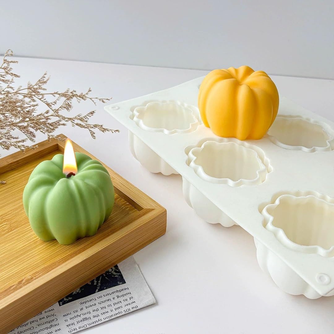 Diwzbyn Silikonform Kürbis-Kerzenformen, Halloween Silikon Halloween Kürbis, (1-tlg), Für die Kerzenherstellung, Seifenform für Halloween-Dekoration