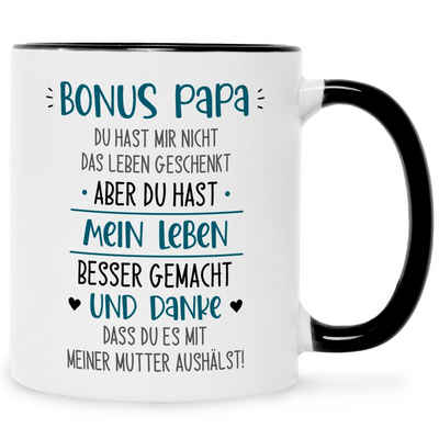 GRAVURZEILE Tasse Bedruckte Tasse mit Spruch - Bonus Eltern -, Lustige Geschenke - Geschenk für Mama Papa Vatertag Muttertag