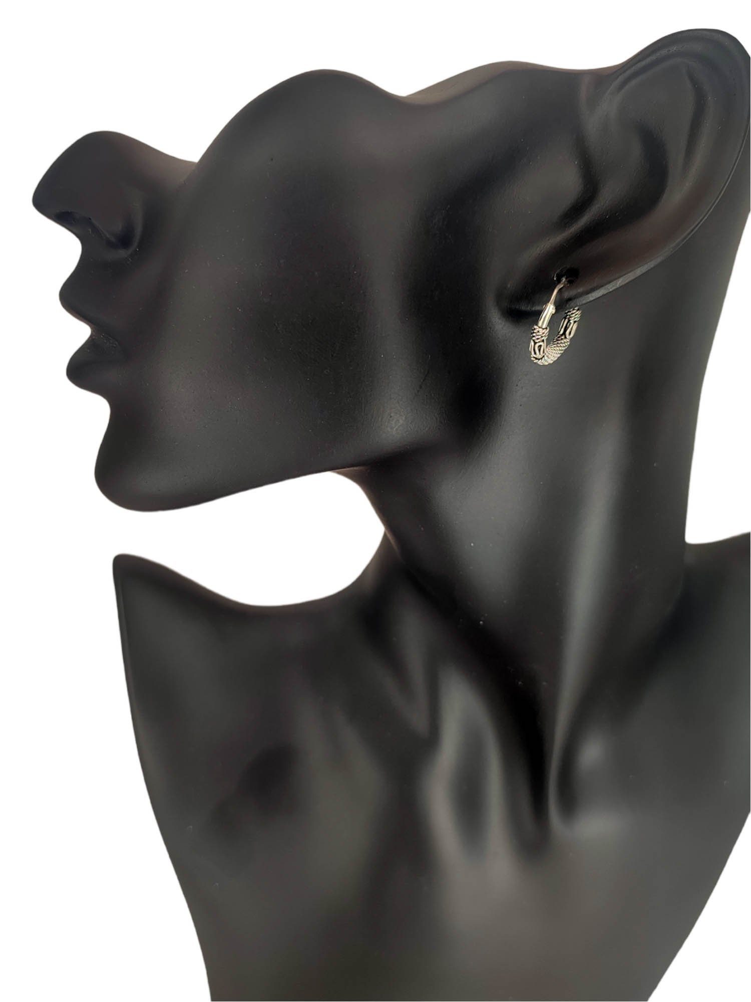 Paarpreis Kiss Kreolen Sterling Ohr Creole Ohrringe Bali Silber 925 of Ohrring-Set Leather