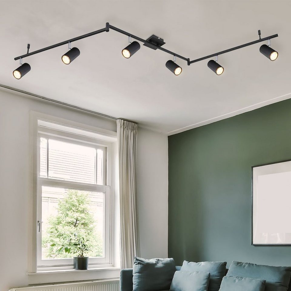 Deckenstrahler Spot LED Deckenleuchte Lichtleiste Wohnzimmer 6-flammig Strahler