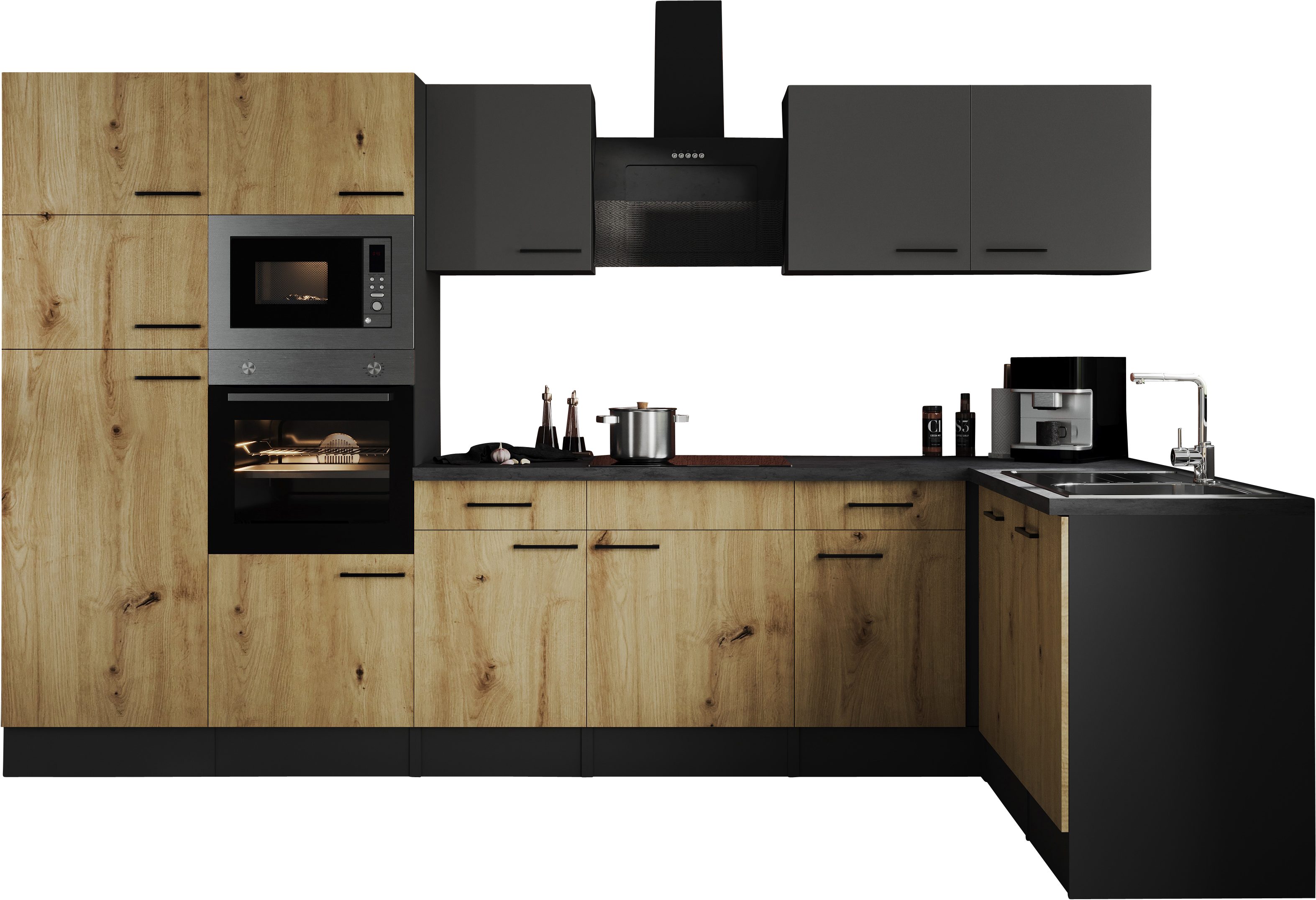 RESPEKTA Winkelküche Oliver, Breite 340 cm, 90 cm Arbeitshöhe, in exklusive günstig online kaufen