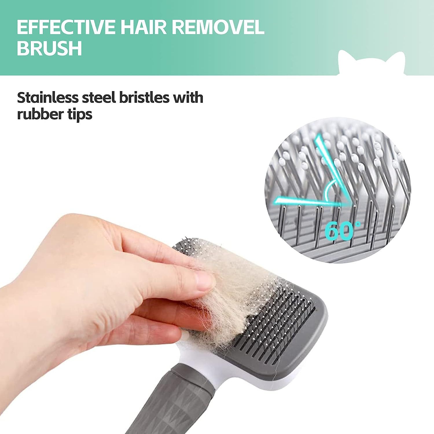 Refined Living Fellbürste Fellbürste Tierpflege Bürste,Selbstreinigend Fellbürste Bürste, ABS+Edelstahl+Gummi, (selbstreinigend Pflegebürste,Fellbürste Hundebürste Katzenbürste,Kurzhaar & Langhaar, 1-tlg, Sanfte Fellpflege, 1-tlg), Haustierbürste,mit automatischer Selbstreinigungsknopf