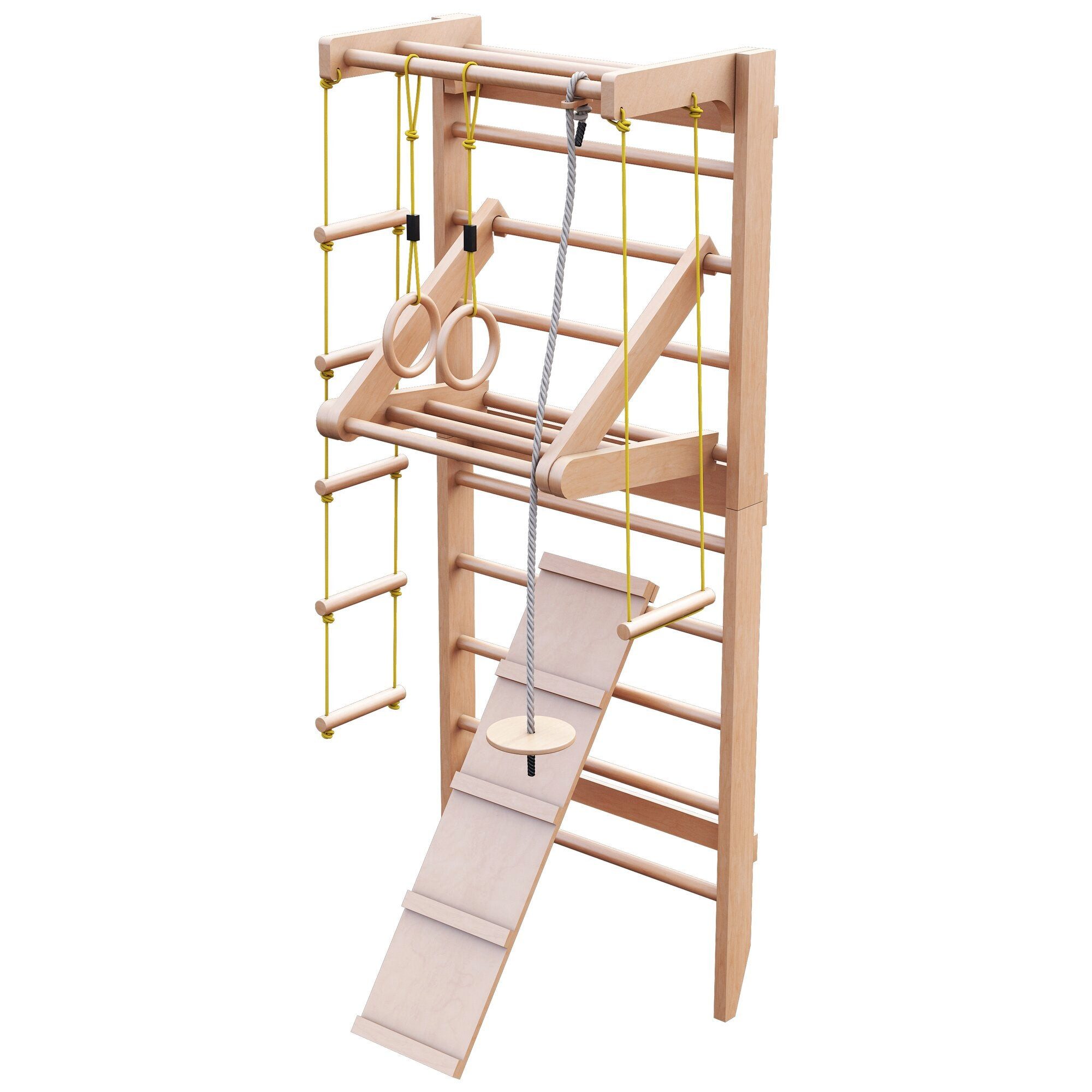 Physionics Trainingsstation Sprossenwand - mit Turnringen, Schaukel, Rutsche, Klimmzugstange, (1-tlg)