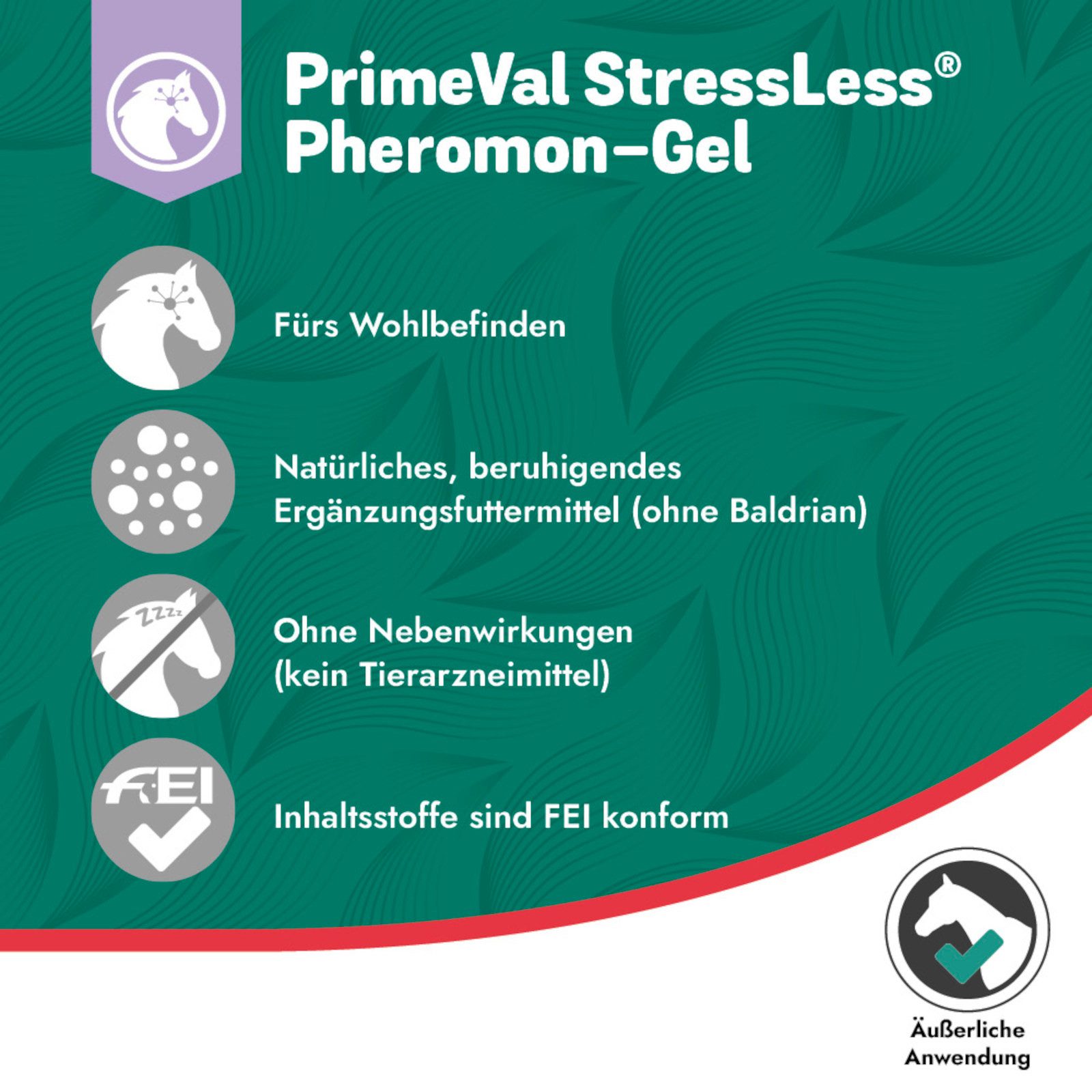 PrimeVal Stressless Pheromon-Gel für Pferde, beruhigendes Ergänzungsfuttermi..., Ergänzungsfutter für: Pferde