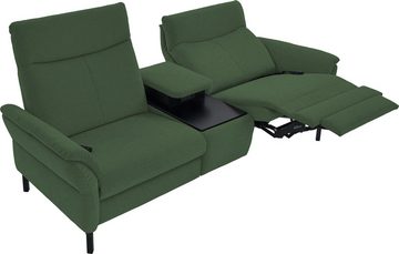 Places of Style 2-Sitzer Sisto, inklusive 2x Relaxfunktion motorisch mit Herz-Waage-Beschlag, Zwischenelement mit Tisch, Steckdose & USB-Ladestation