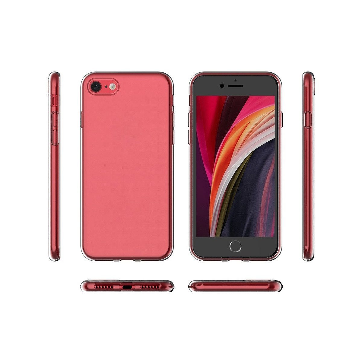 Ventarent Handyhülle Handy Hülle Case transparent passt für iPhone SE 2. + 3. Generation 4,7", transparent, vergilbungsfrei, wireless charging