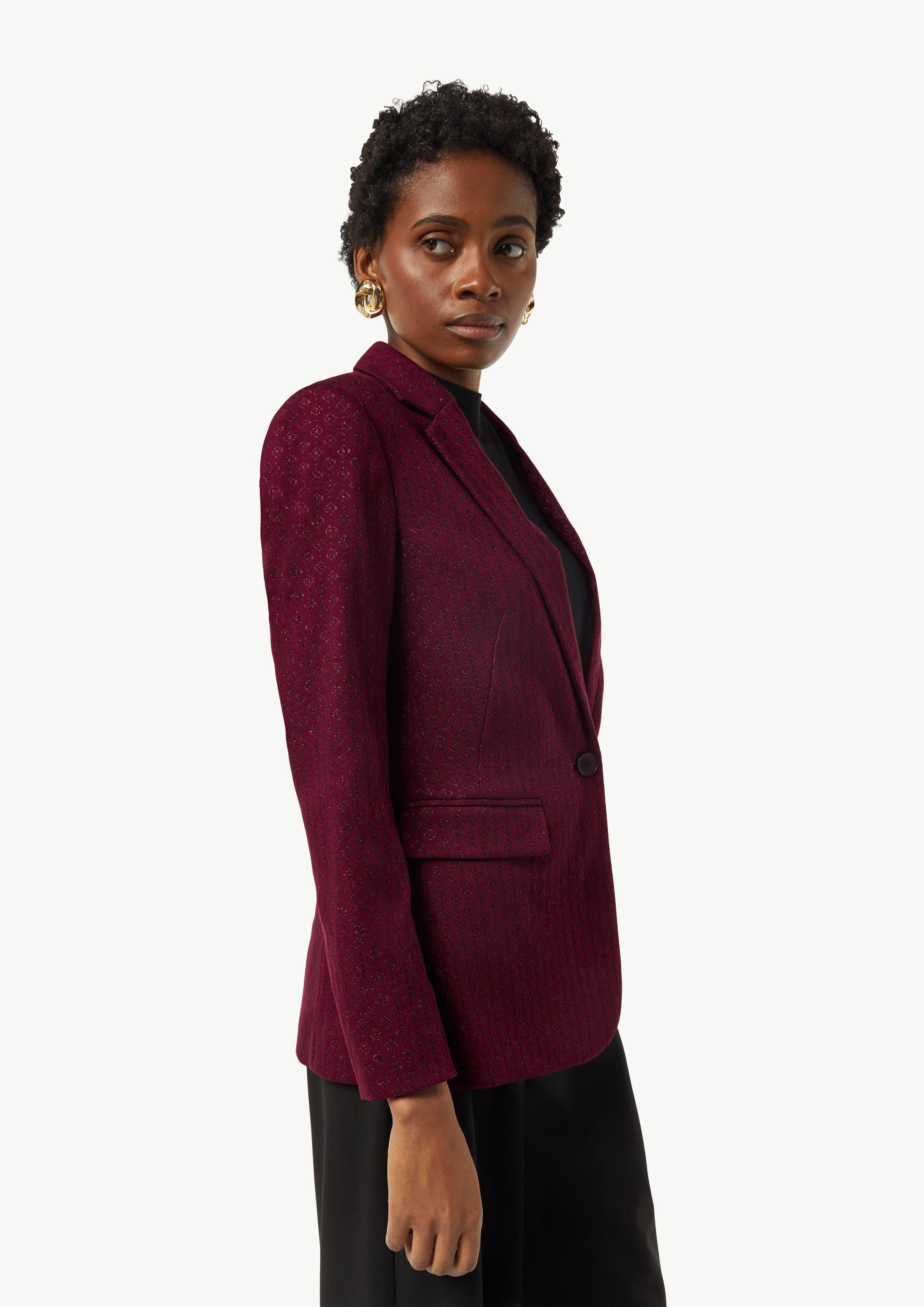 Comma Blusenblazer Antaillierter Jacquard-Blazer mit Glitzergarn günstig online kaufen