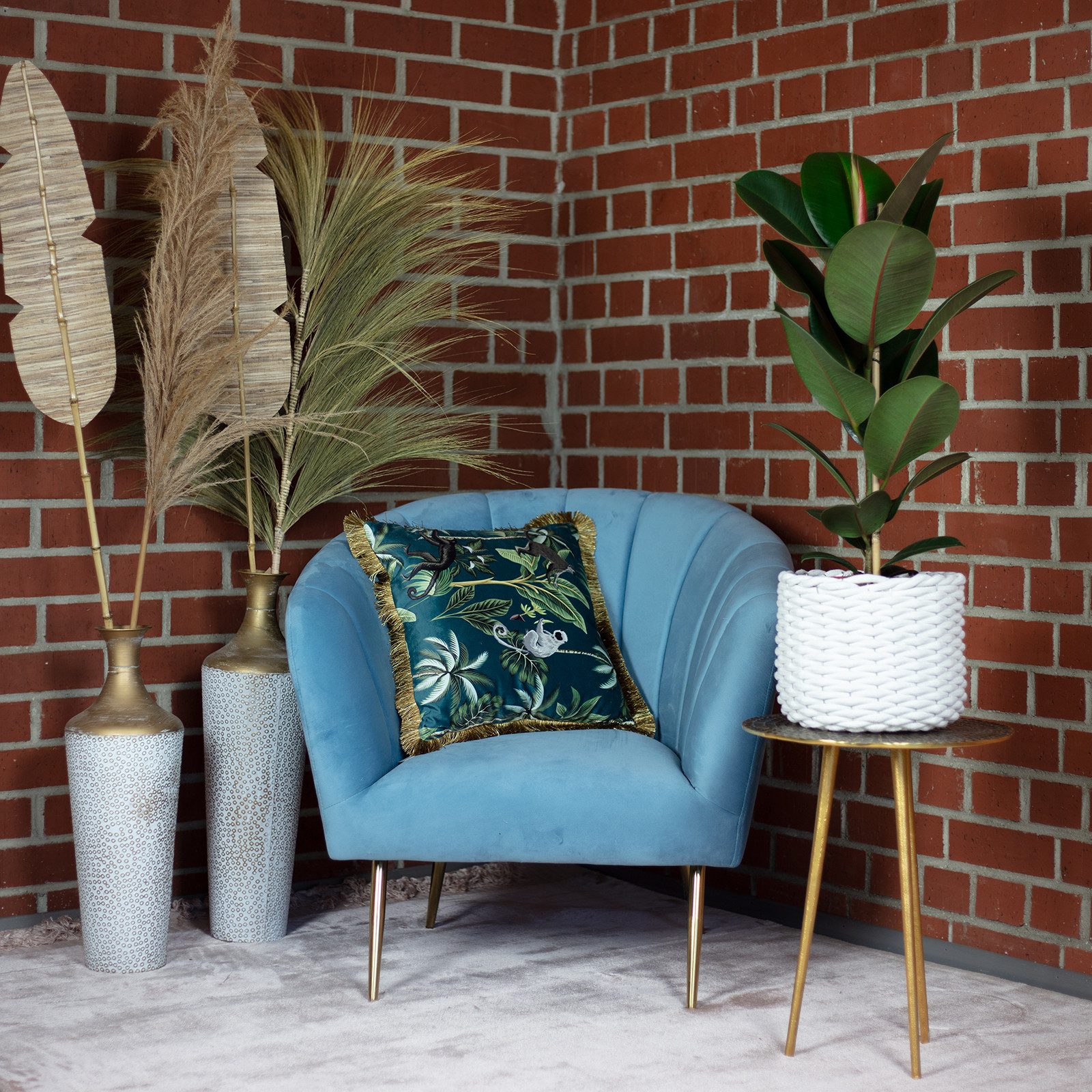 Flowerbox Zimmerpflanze Gummibaum - Ficus elastica "Robusta", - Höhe ca. 70 cm, Topf-Ø 21 cm