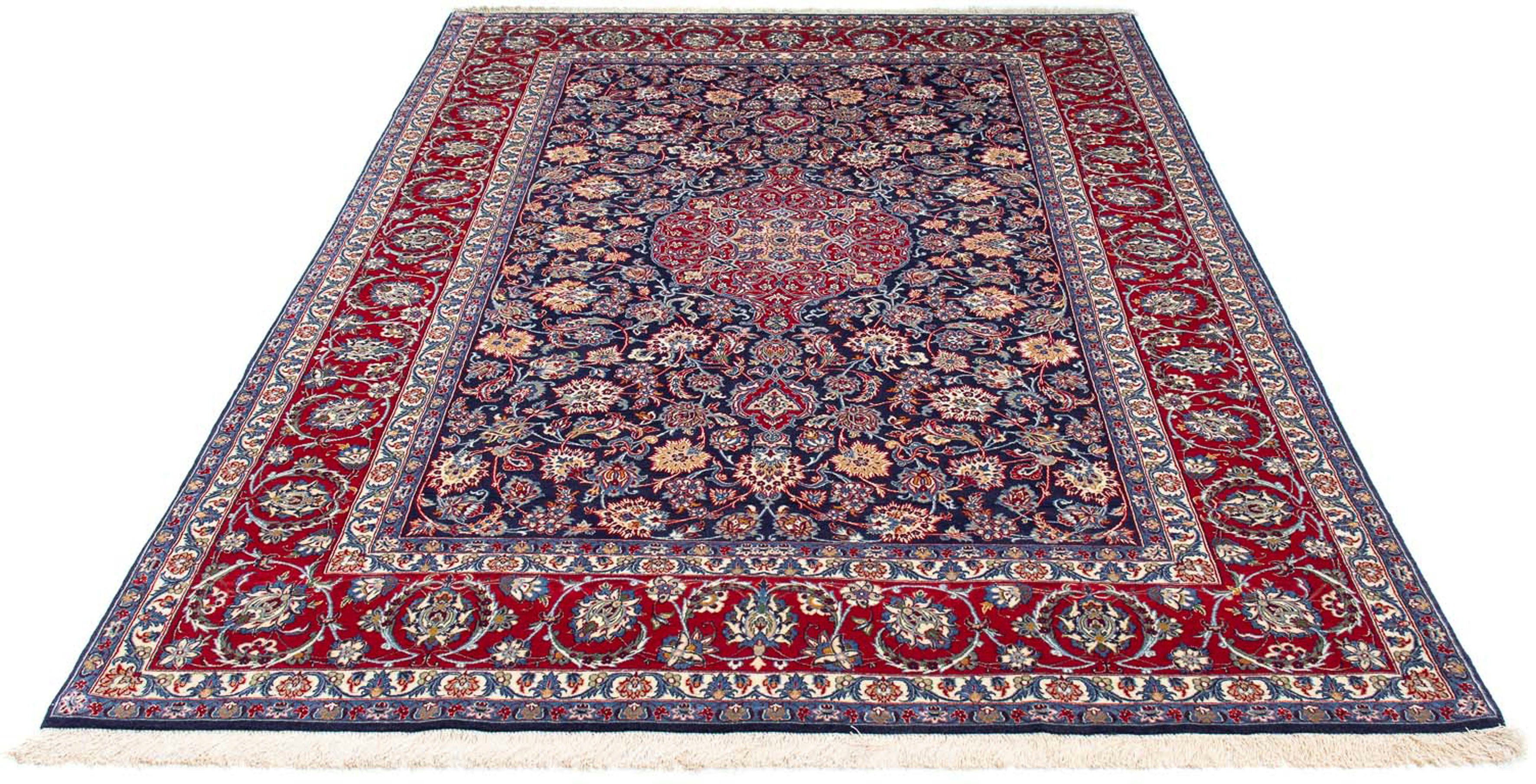 Orientteppich Perser - Isfahan - Premium - 238 x 171 cm - dunkelblau, morgenland, rechteckig, Höhe: 6 mm, Wohnzimmer, Handgeknüpft, Einzelstück mit Zertifikat