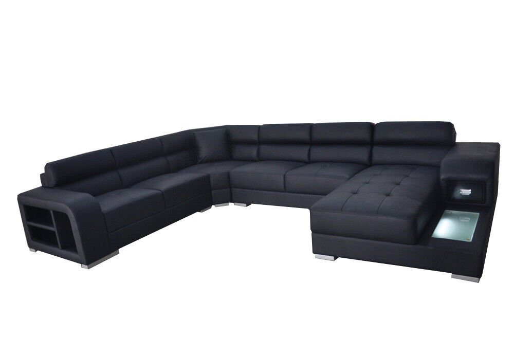 Ledersofa U-Form Couch Garnitur JVmoebel USB Ecke Design Modern Ecksofa Sofa mit