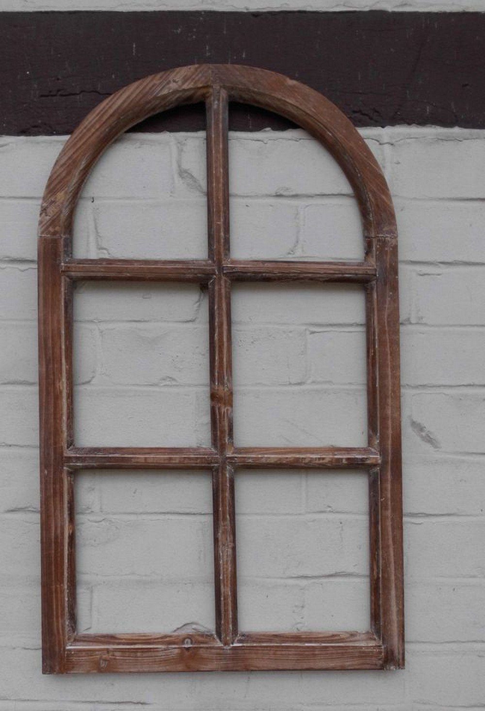 Deko-Impression Wanddekoobjekt Fenster Sprossenfenster Bilderrahmen halbrund Wanddeko Holz braun 70cm (1 St) – Bild 5 von 5