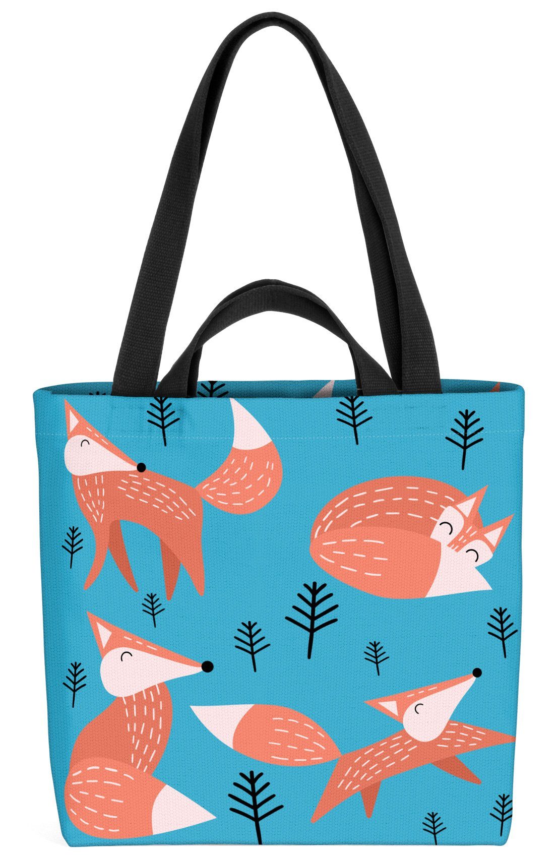 VOID Henkeltasche (1-tlg), Fuchs Wald Pflanzen Waldtiere Be Winter Tiere Weihnachten Sommer Märchen