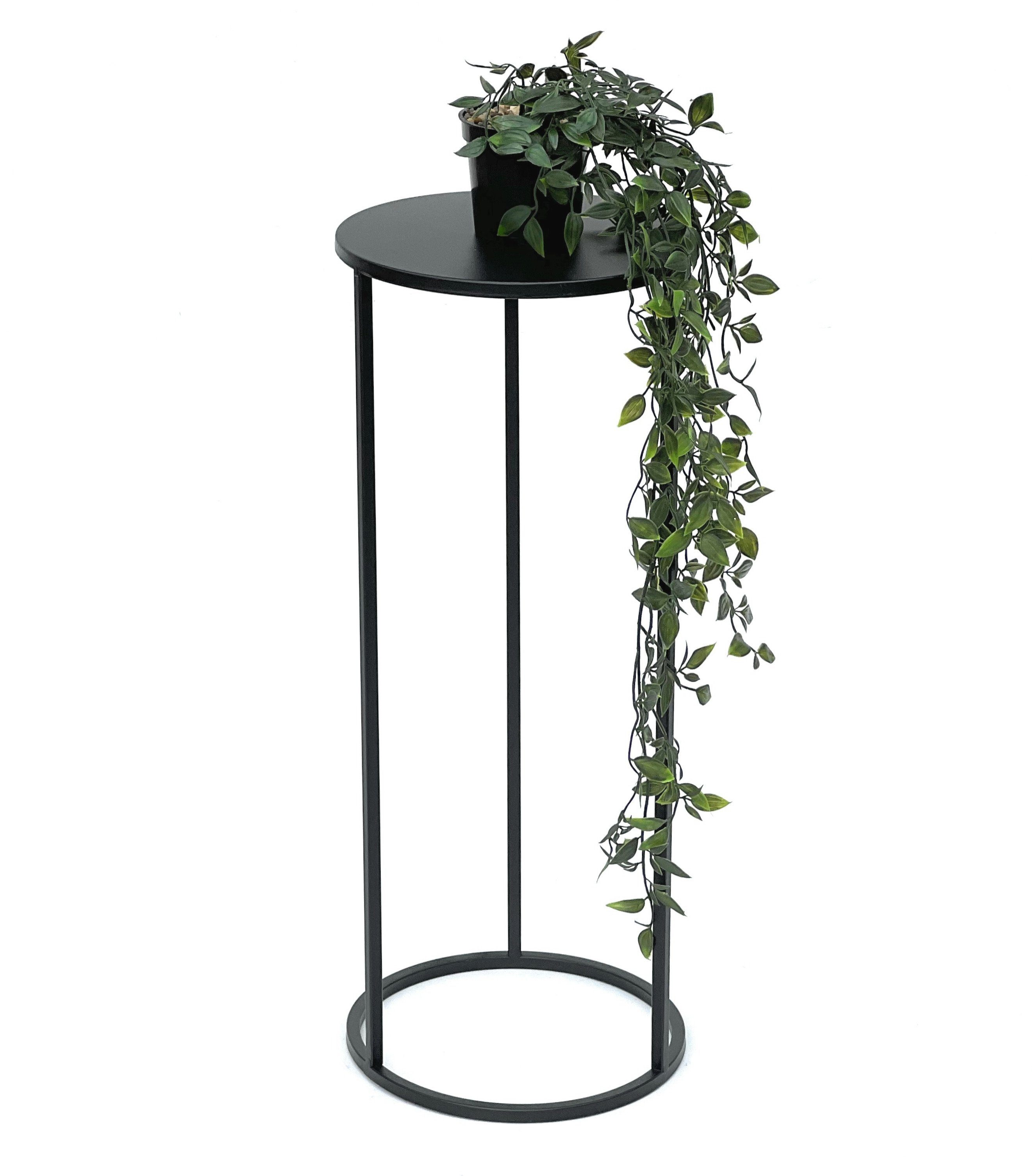 DanDiBo Blumenhocker Metall Schwarz Rund 70-50 cm Blumenhocker Beistelltisch