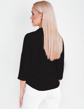 HEVENTON Klassische Bluse 3/4-Ärmel, Business-Bluse mit Kelchkragen, bügelleicht