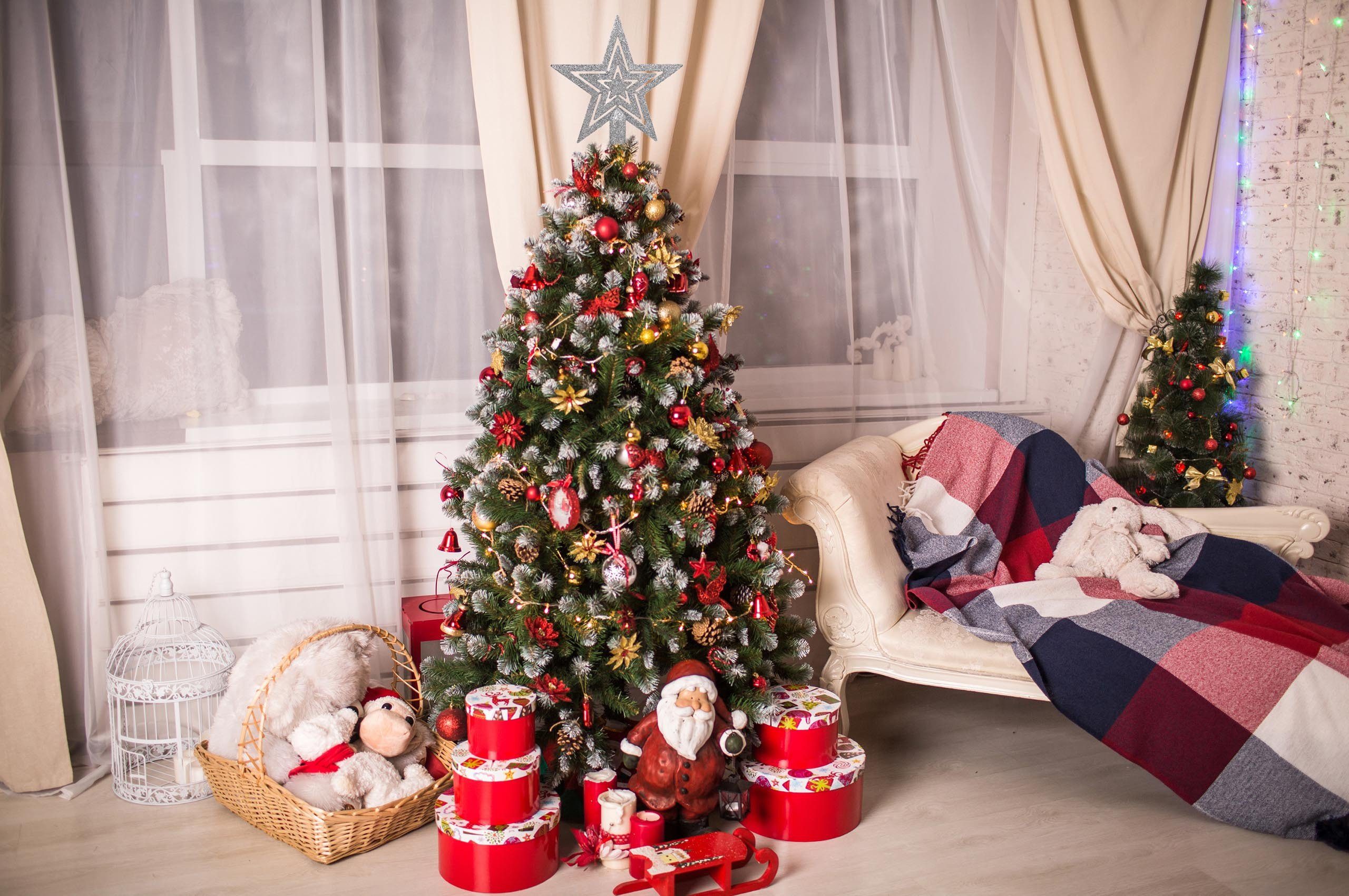 Sarcia.eu Christbaumspitze Silberner Christbaumstern, glänzende Spitze 20 cm