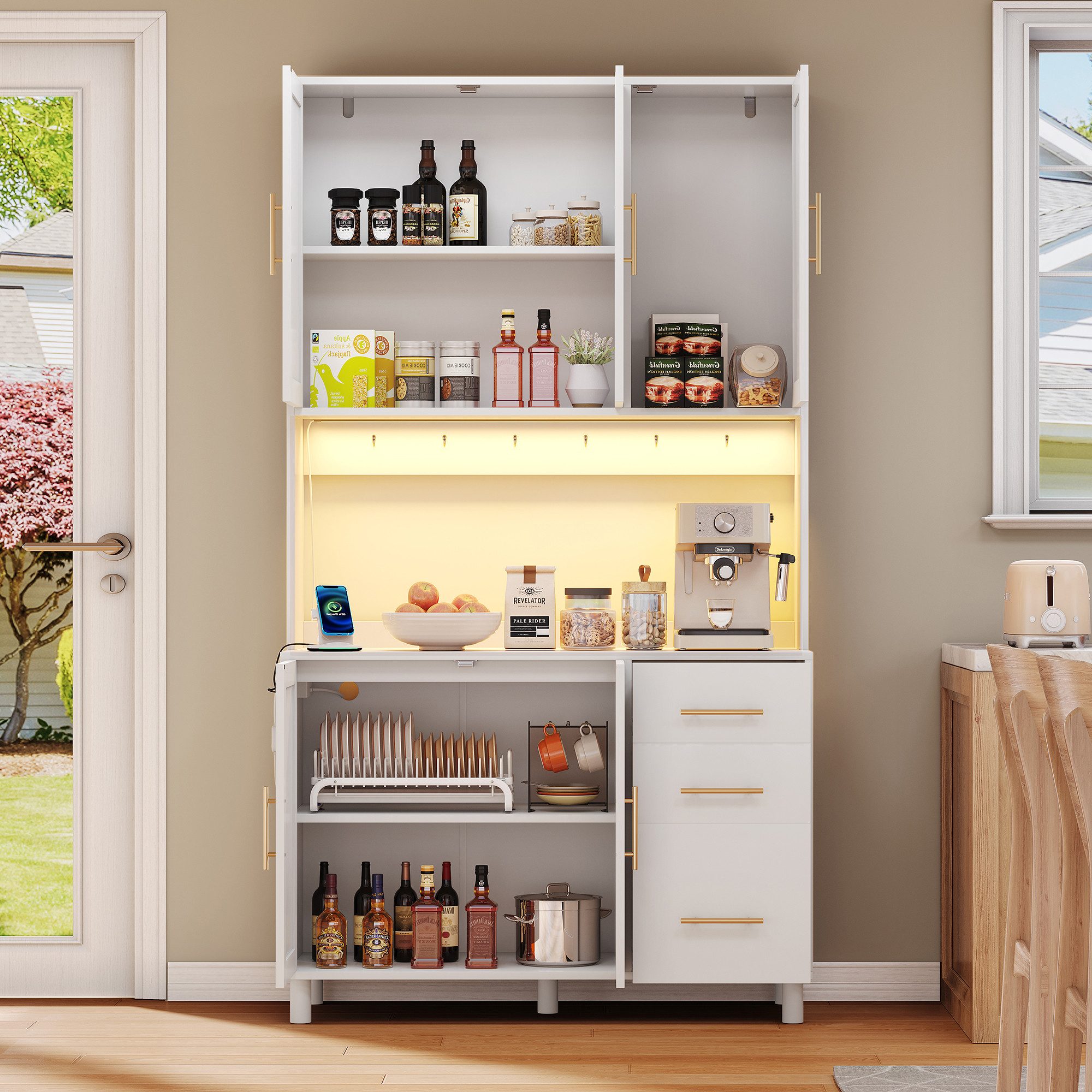 Odikalo Küchenbuffet Anrichte Buffetschrank Sideboard USB günstig online kaufen