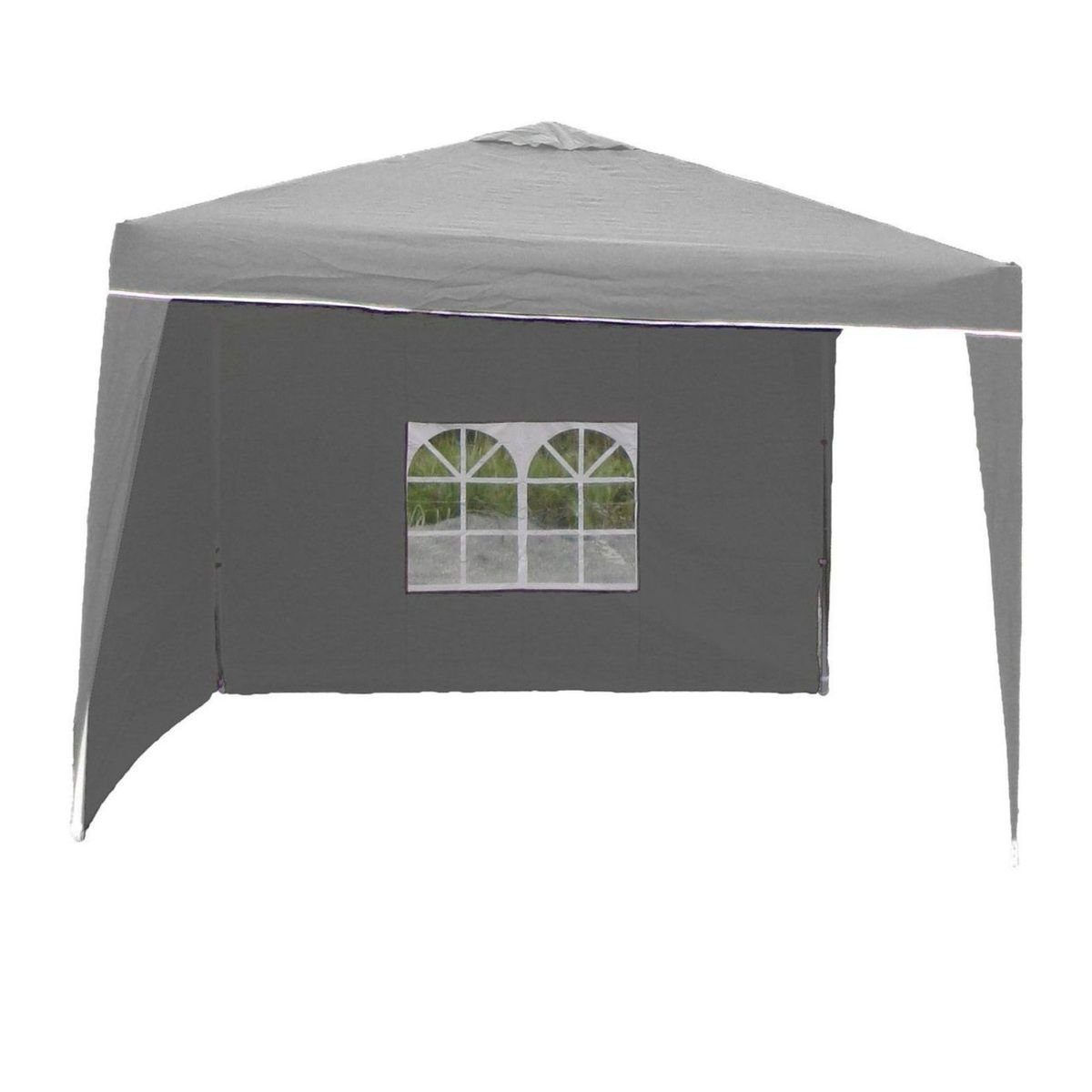 Linder Exclusiv GmbH Pavillonseitenteil Gartenzelt Seitenwände 3 x 2m Polyester wasserabweisend mit Fenster, mit Befestigungsschlaufen