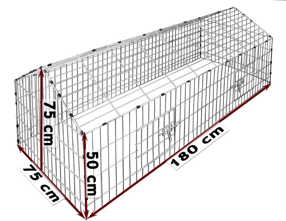 Cadoca Freigehege, Freilaufgehege 180x75x75cm Sonnenschutz Auslauf günstig online kaufen