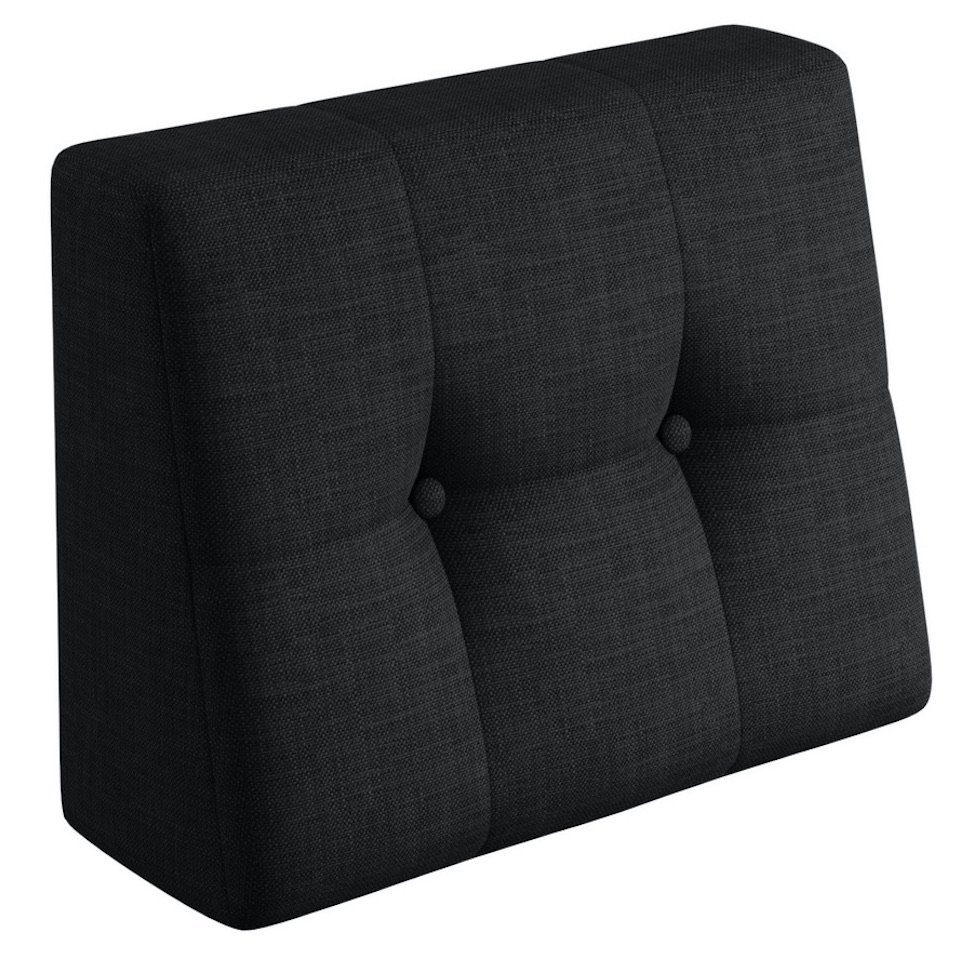 sunnypillow Rückenkissen Palettenkissen gesteppt Seitenkissen 60x40x20/10cm, Schwarz