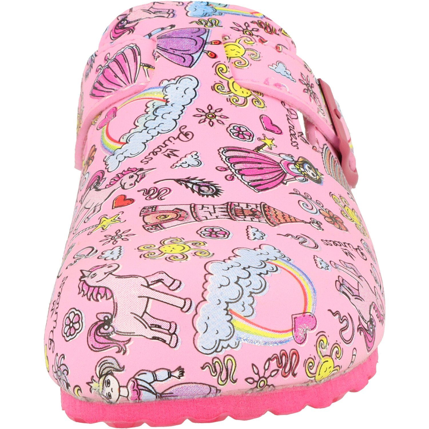 Mädchen Clog Lederfußbett Prinzessin SUPERSOFT gepolstertes Rosa Lederfußbett 476-157 Hausschuhe