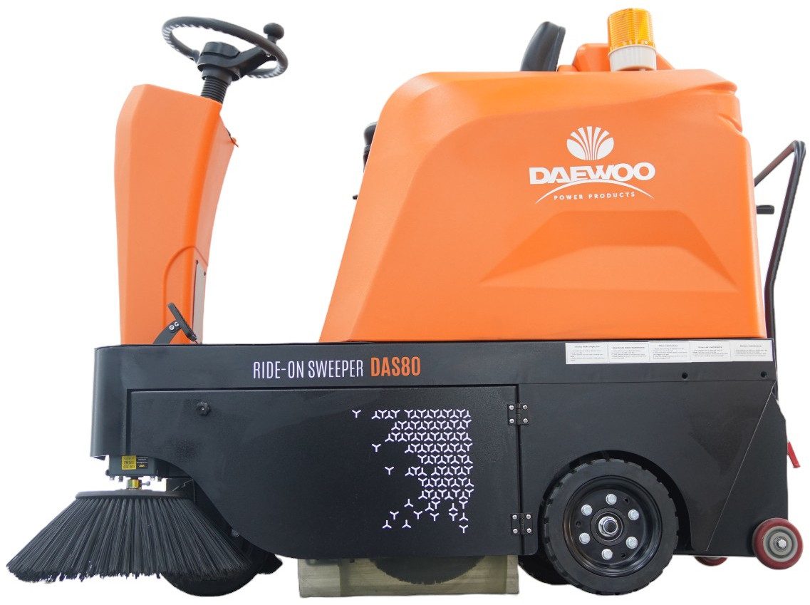 DeTec. Kehrmaschine DAEWOO DAS80 Aufsitz Kehrgerät mit 48V 6.380 m²/h Flächenleistung