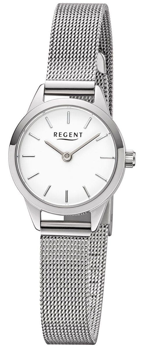 Regent Quarzuhr Regent Damen Uhr F-1165 Metall Quarz, Damen Armbanduhr rund, klein (ca. 18mm), Metallarmband