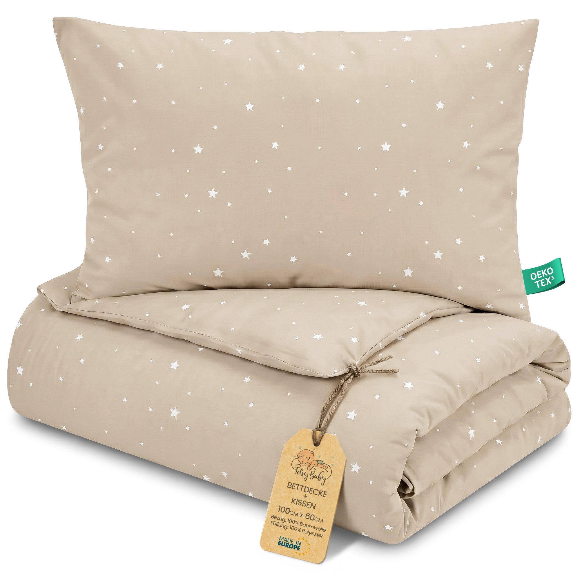 Totsy Baby Babybettwäsche Kinder Bettdecke ohne Bezug – Baby Decke und Kissen Set aus Baumwolle