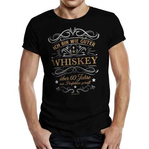 RAHMENLOS® T-Shirt Geschenk zum 60. Geburtstag - wie guter Whiskey 60 Jahre gereift