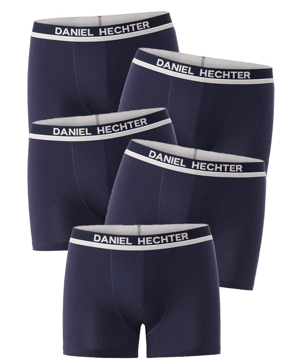 optimale Boxershorts 5-St., elastischen Hechter atmungsaktiv, durch (Vorteilspack, 5er-Pack) und marine Passform Daniel Komfortbund hautfreundlich