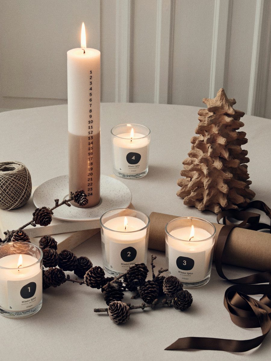 Broste Copenhagen Duftkerze Duo Kalenderlicht mehrfarbig 25cm günstig online kaufen