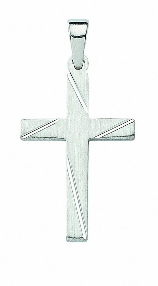 Adelia´s Kette mit Anhänger 925 Silber Kreuz Anhänger, Schmuckset - Set mit  Halskette, Maße des Anhängers - Breite 14,5 mm - Höhe 21,3 mm
