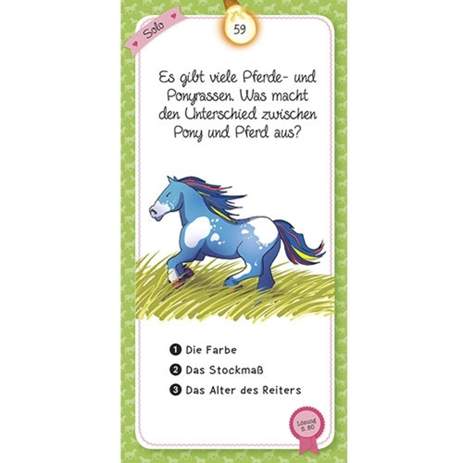 Moses. Verlag Spiel Pferde-Quiz für Kinder – 100 Karten mit Antwortbuch