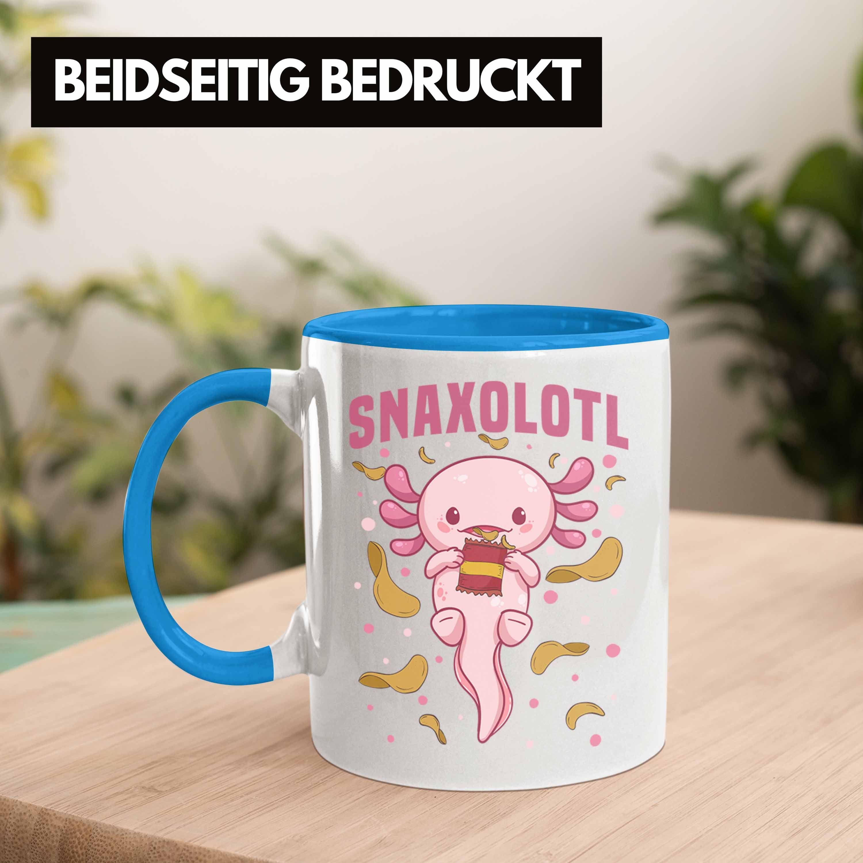 Geschenk Tasse Tasse - Schwanzlurch-Liebhaber für Snaxolotl Axolotl Trendation Trendation Blau