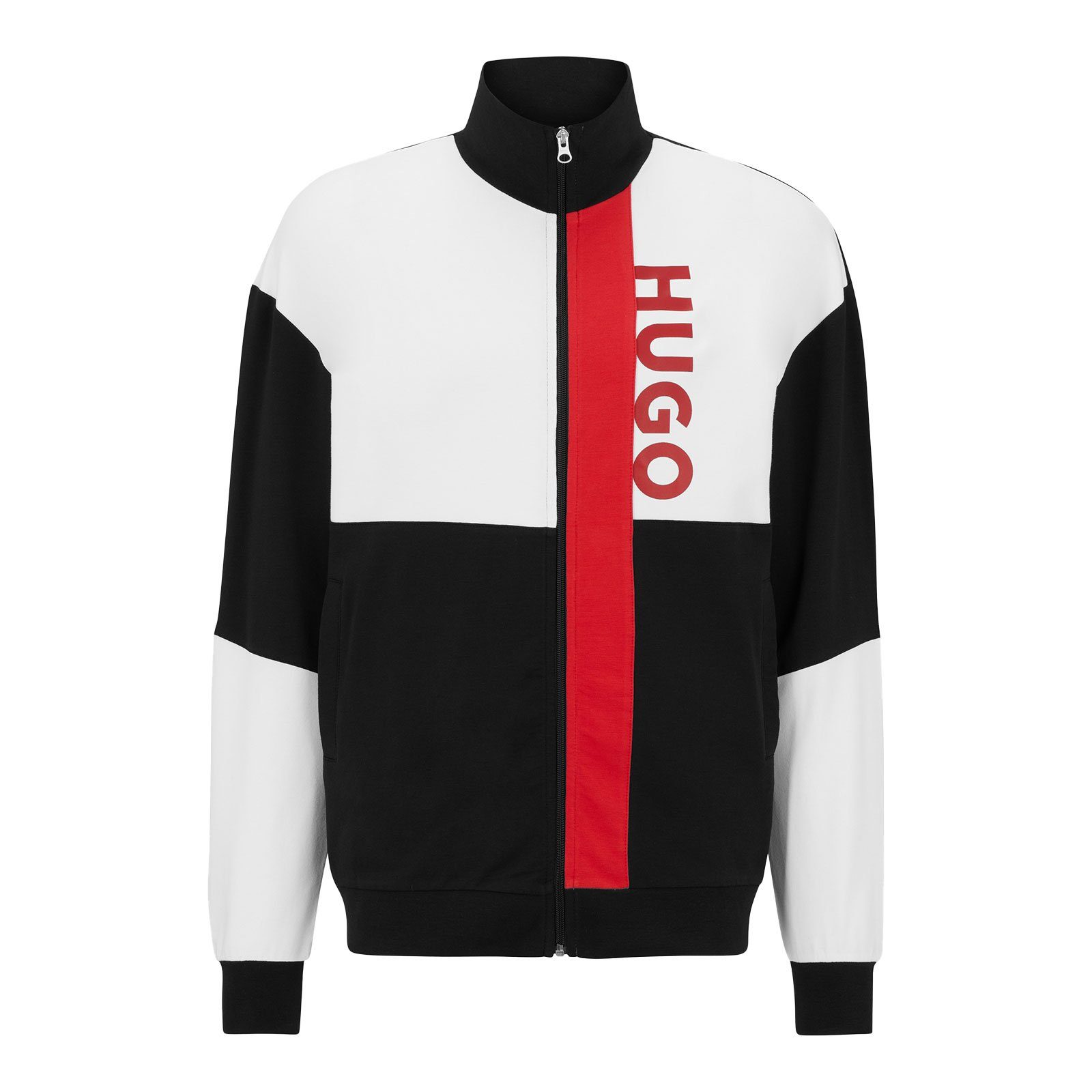 Colorblock Sweatjacke Jacke mit HUGO Marken-Logo markantem Zip
