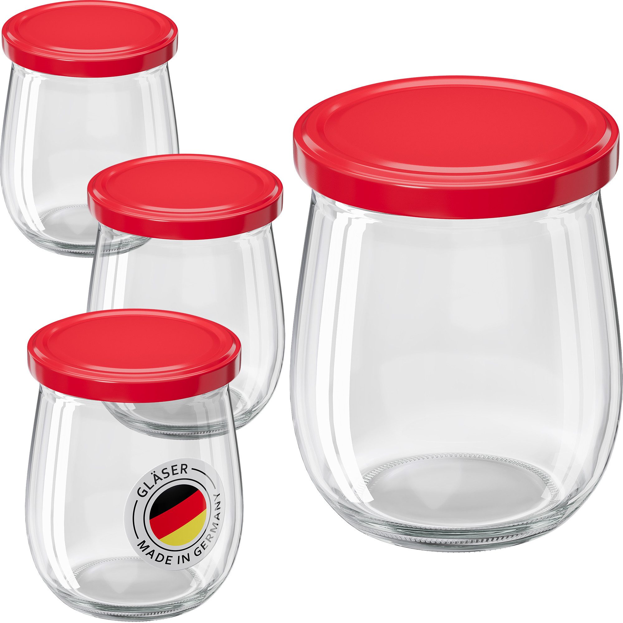 Wellgro Vorratsglas Einmachgläser mit Schraubdeckel 417ml - Deckel To 82, (6-tlg)