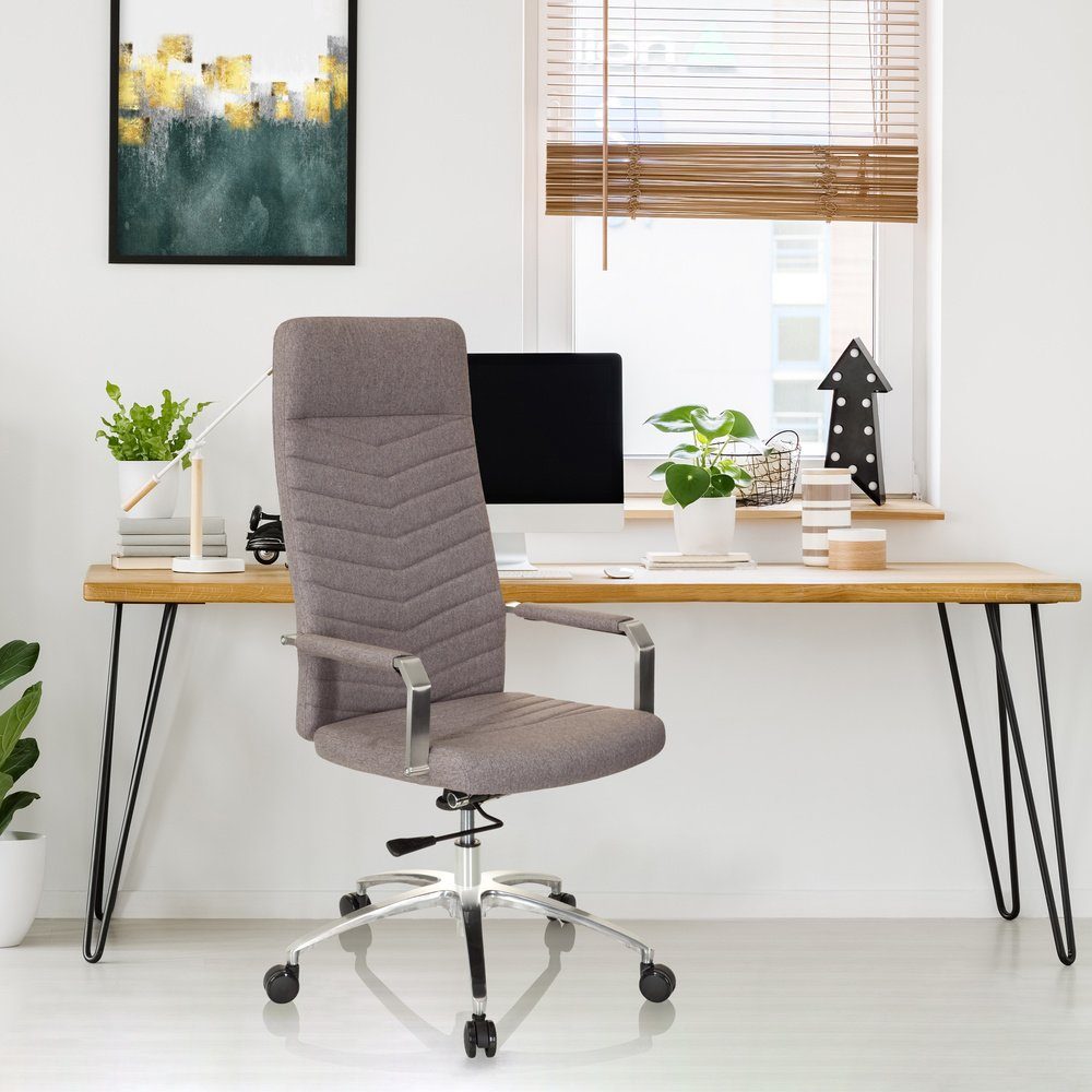 hjh OFFICE Drehstuhl Home Stoff Schreibtischstuhl Dunkelgrau ergonomisch (1 Office St), Bürostuhl SARANTO PLUS