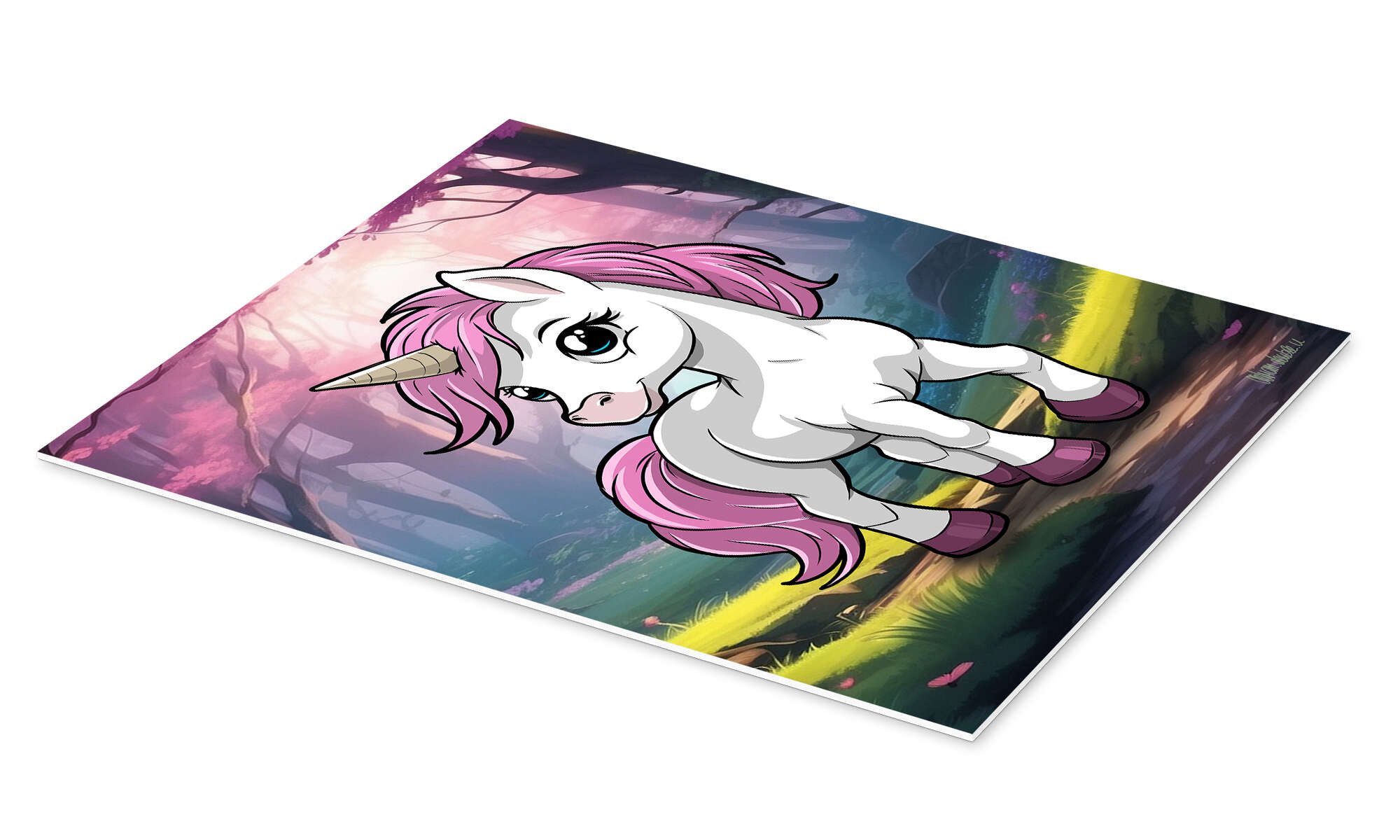 Posterlounge Wandbild Kleines Einhorn, A.DOUBLE.U, erhältlich als Poster, Leinwandbild, Wandsticker oder Acrylglasbild