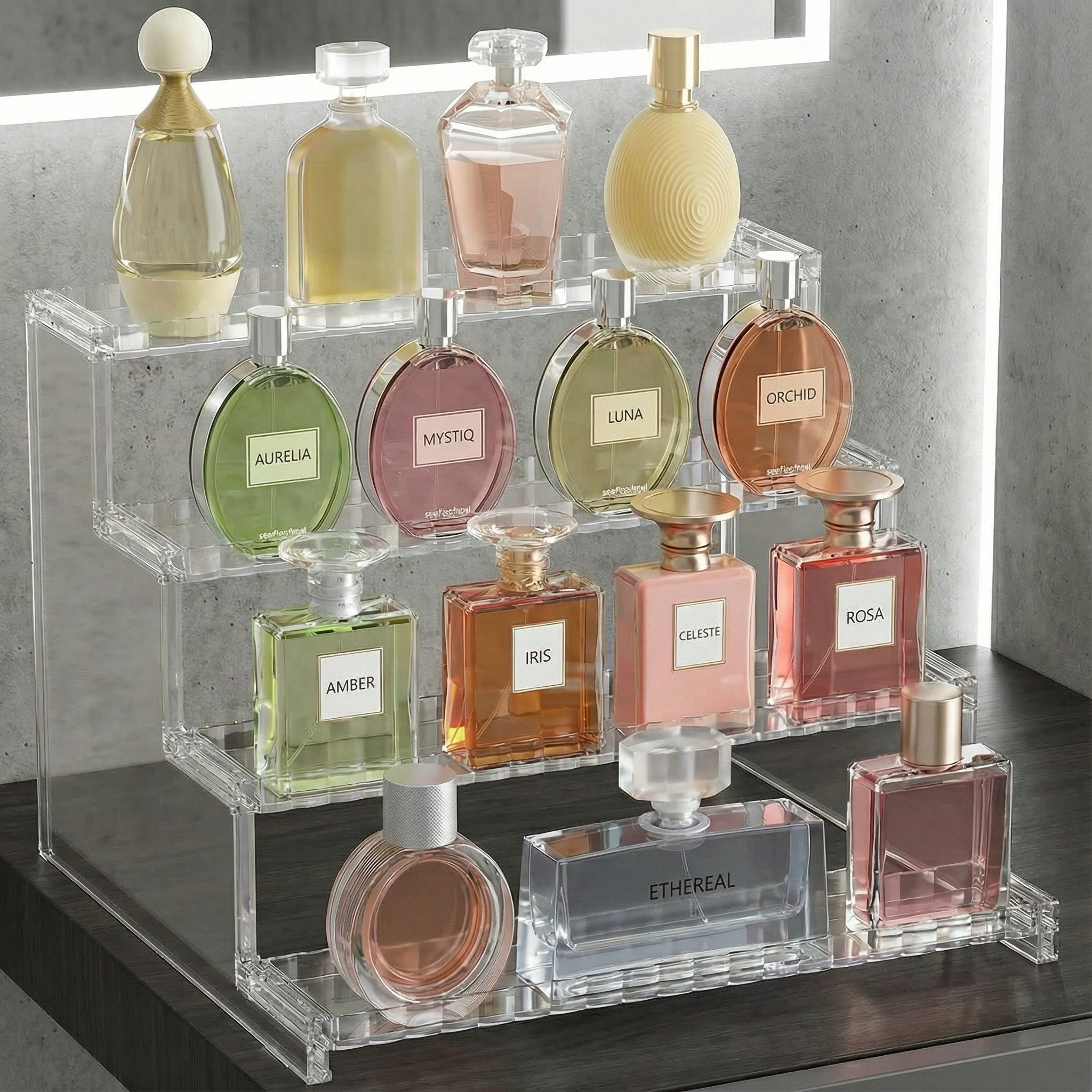 Lifewit Ablageregal Vierstufiges Parfüm Regal, Parfüm Präsentationsständer, 1-tlg.