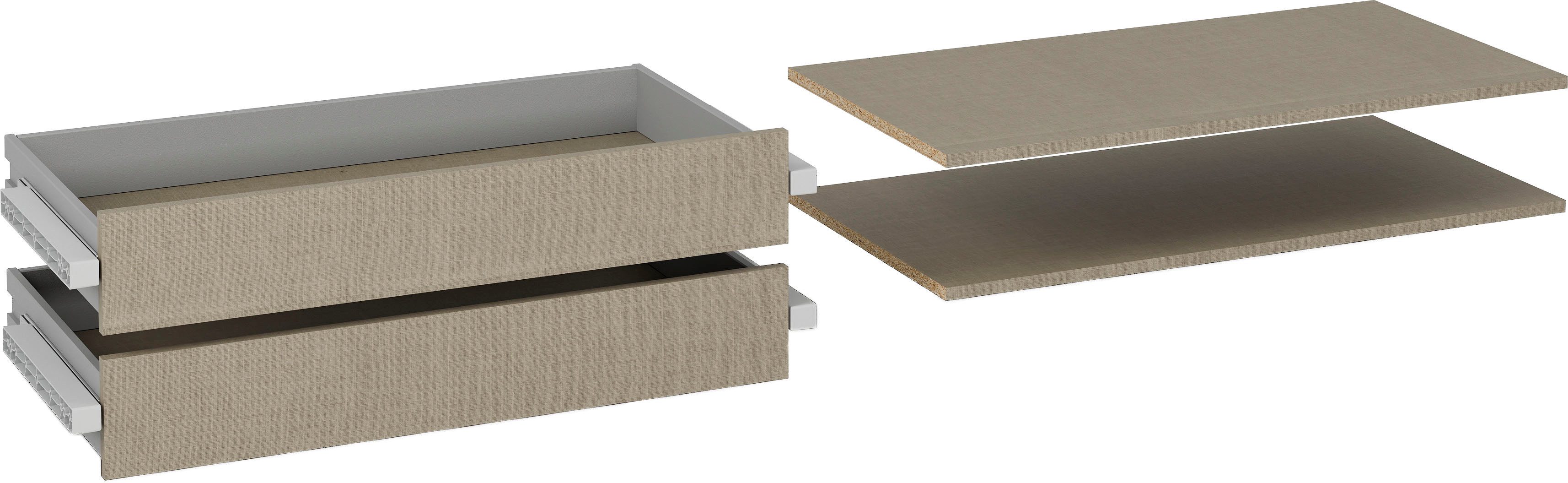 rauch Schubladeneinsatz, 2 Schubladeneinsätze mit 2 Fachböden 88 cm für Drehtürenschränke