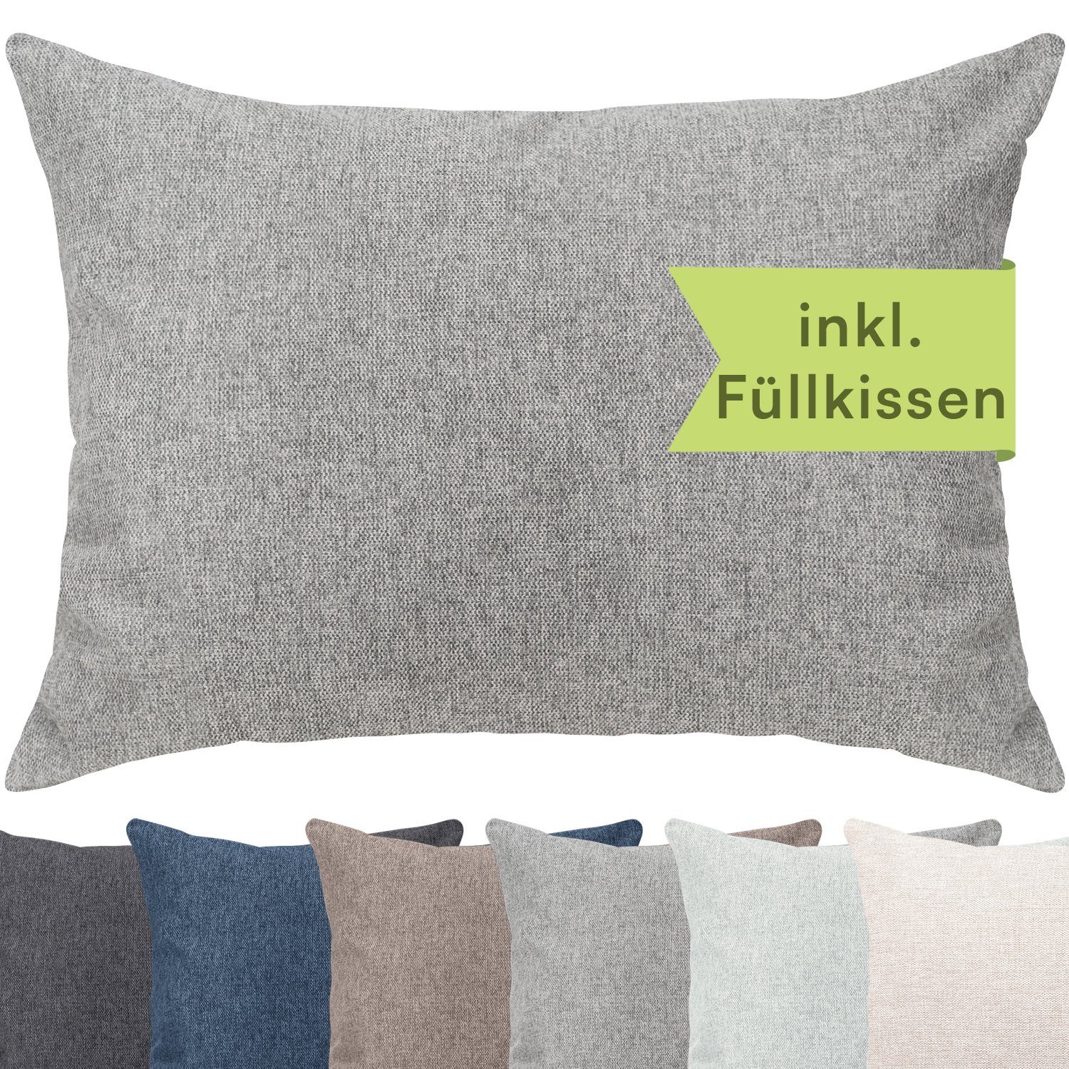 Selfitex Dekokissen XXL 60x80 inkl. Füllkissen kuschelweiches Lesekissen, Rückenkissen, Sofakissen, für Couch, Bett oder als Polster jeglicher Art