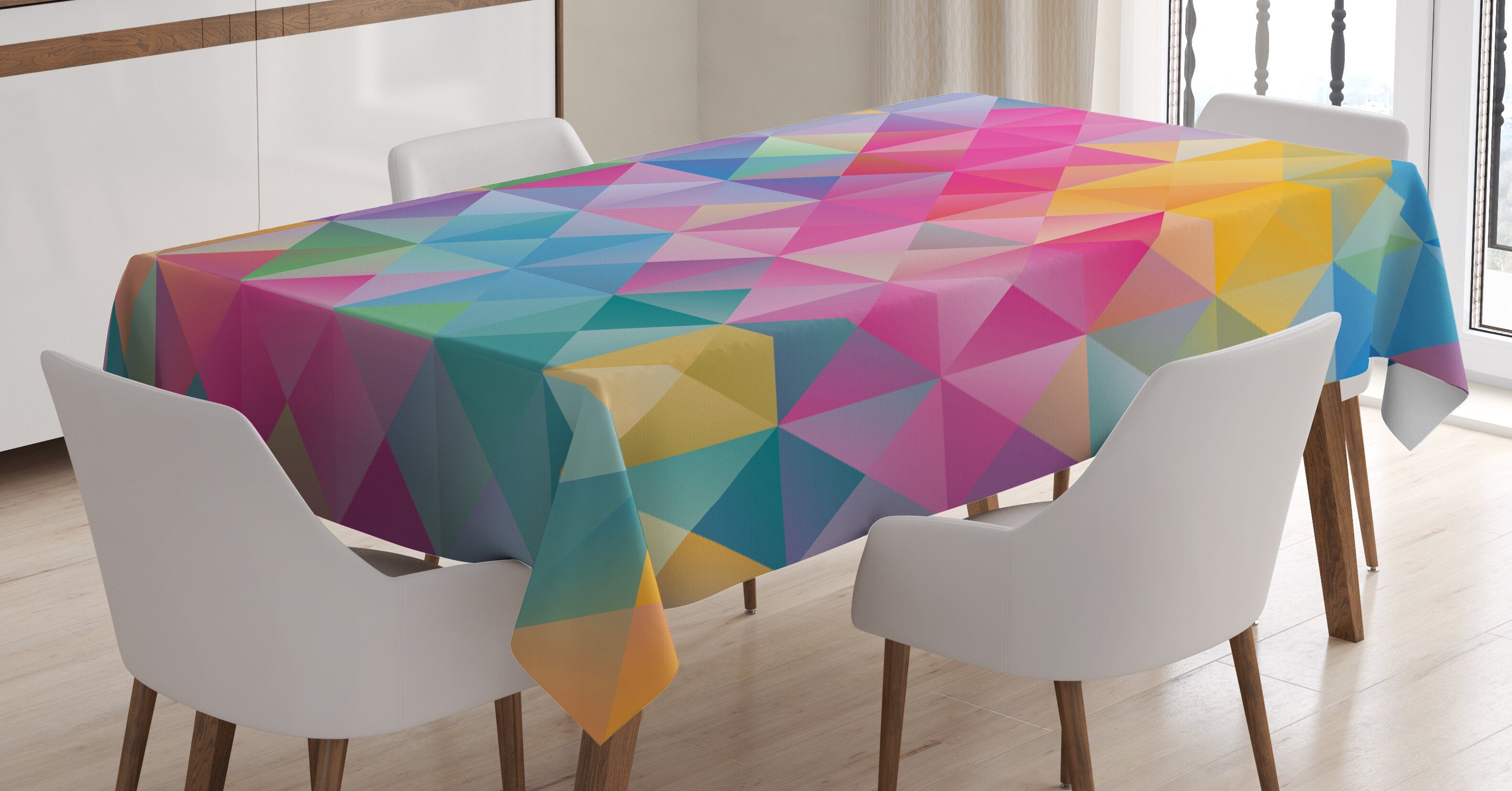Abakuhaus Tischdecke Farbfest Waschbar Für den Außen Bereich geeignet Klare Farben, Geometrisch Zusammenfassung verschwommenes Bild | Tischdecken