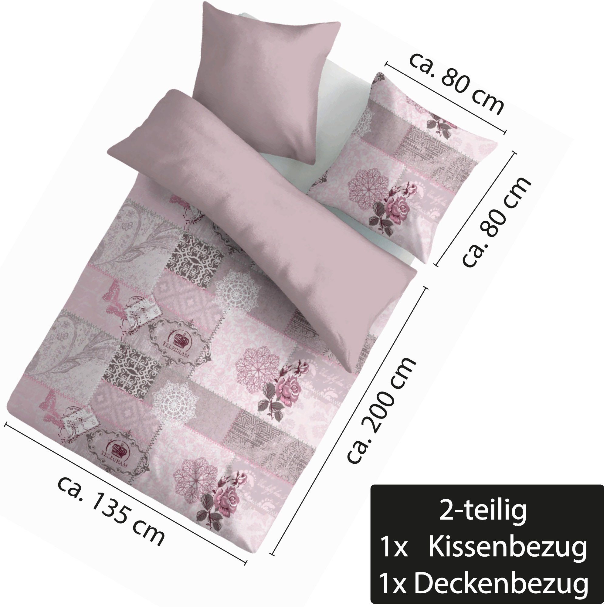 Bestlivings Wendebettwäsche Bettgarnitur 05322, Mikrofaser, 2 günstig online kaufen