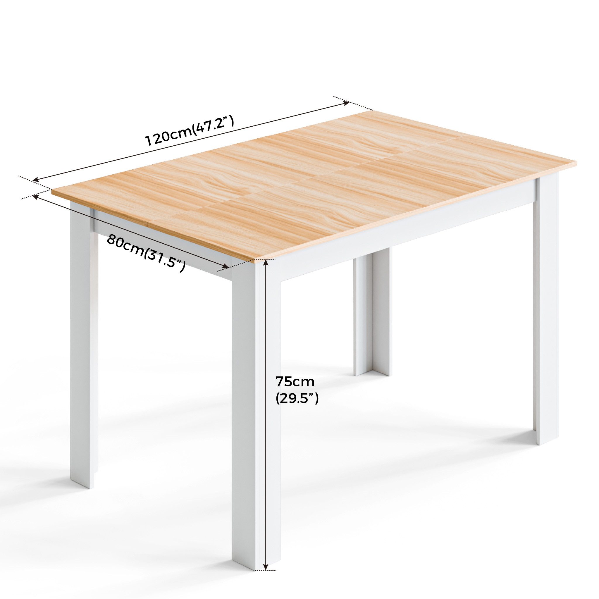 Mondeer Esstisch Esszimmertisch (120 x 80 x 75cm), Vielseitig, Stilvoll, in Mehreren Farben wählbar